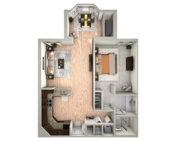 One Bedroom Special floor plan at Beacon Hill Senior Living Community