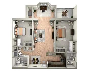 Two Bedroom Classic floor plan at Beacon Hill Senior Living Community