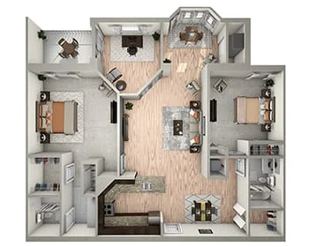 Two Bedroom Grand with Den floor plan at Beacon Hill Senior Living Community