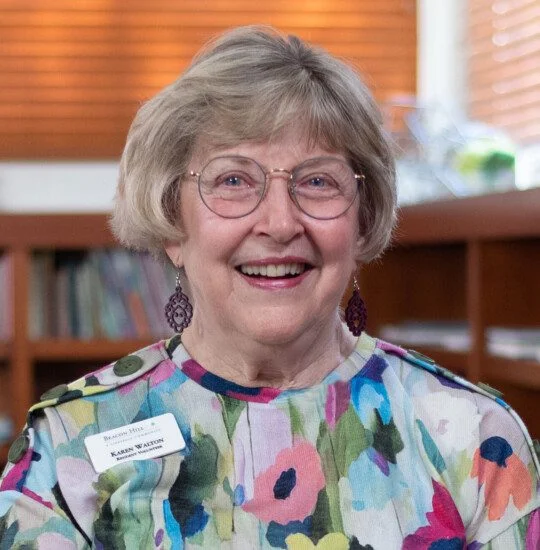 Beacon Hill resident Karen Walton participates in an interview.