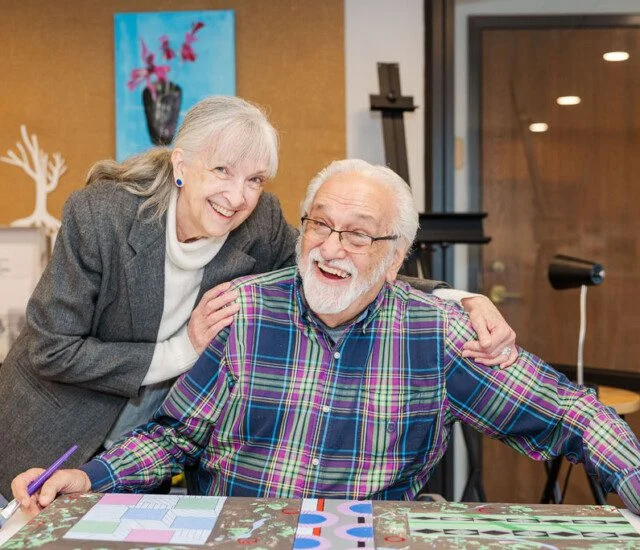 Betty and Charlie Laliberte at Beacon Hill in the art room.