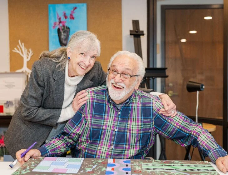 Betty and Charlie Laliberte at Beacon Hill in the art room.