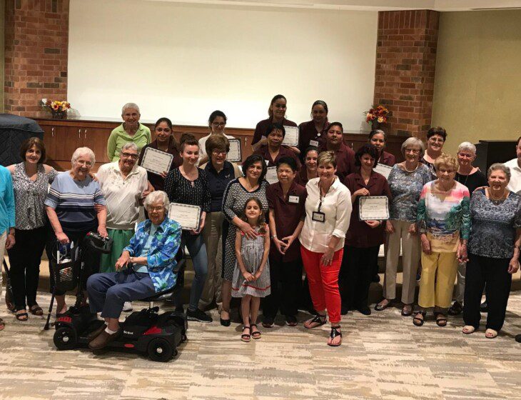 team members and residents at Beacon Hill Senior Living Community