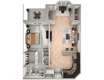 One Bedroom Classic floor plan at Beacon Hill Senior Living Community