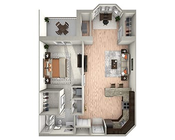 One Bedroom Classic floor plan at Beacon Hill Senior Living Community