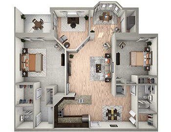 Two Bedroom Grand with Den floor plan at Beacon Hill Senior Living Community